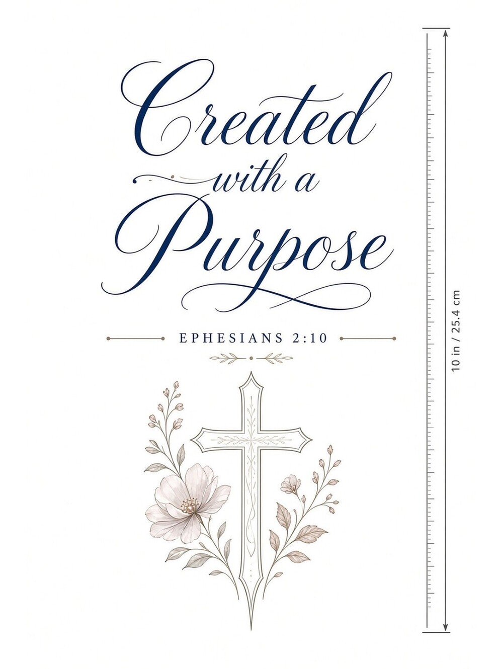 4pcs 10in Created with a Purpose Ephesians 2:10 DTF Transfer